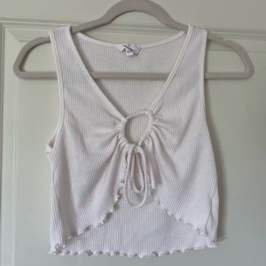 Boho White Tie Crop Top